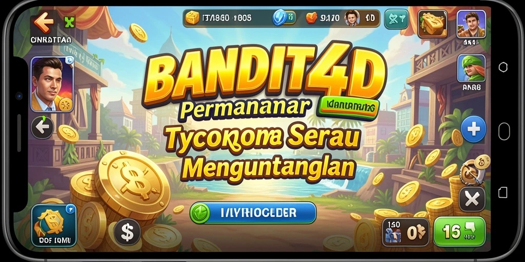 Tampilan gameplay menarik dalam BANDIT4D yang menunjukkan pengelolaan bisnis.