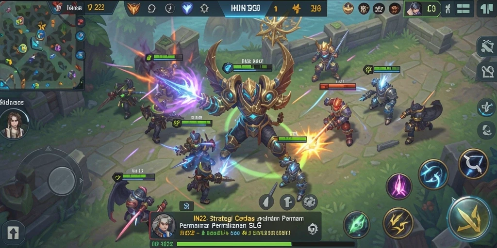 Tampilan gameplay strategis yang mendalam dalam IN22.