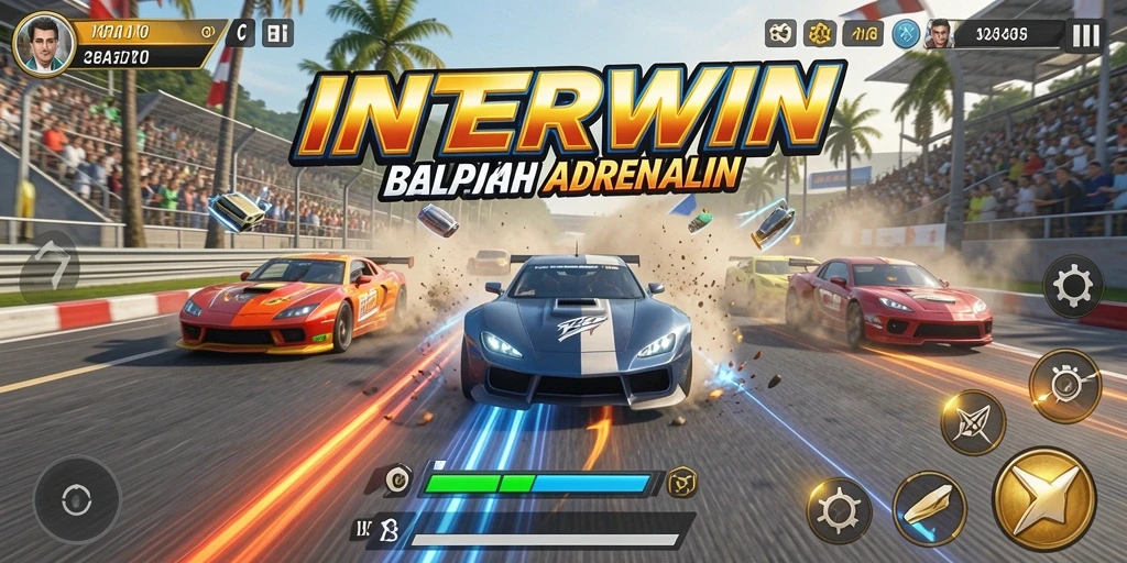 Screenshot gameplay balapan seru di INTERWIN.