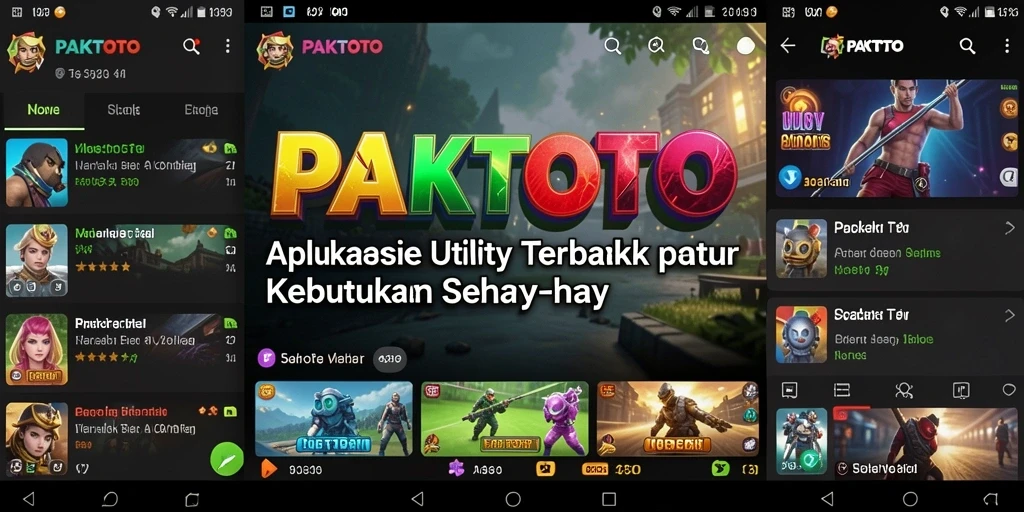 Tampilan utama aplikasi PAKTOTO dengan fitur-fitur Utility.