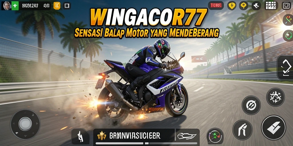 Tampilan gameplay mendebarkan dalam balapan motor WINGACOR77.